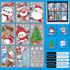 Static cling decorations on glass surface