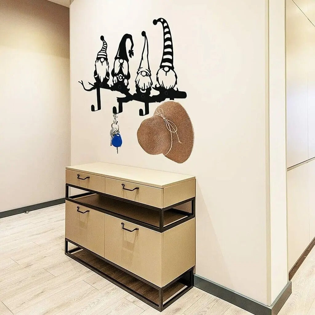Key rack mounted on a wall with keys hanging