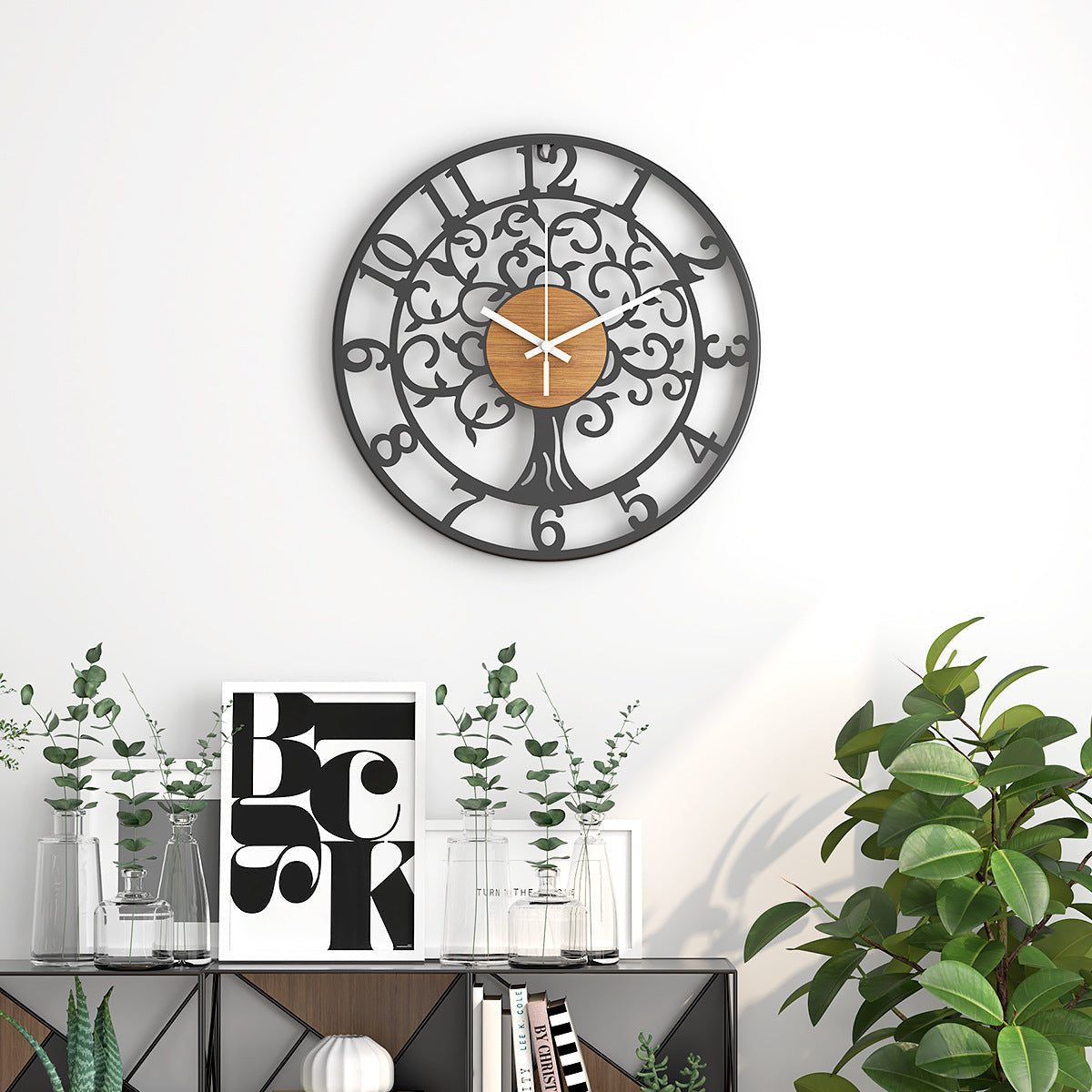 Elegant Wall Clock in Decorated Room