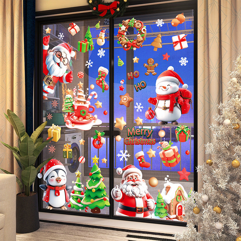 Reindeer themed Christmas window glass sticker
