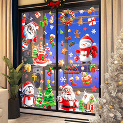 Reindeer themed Christmas window glass sticker