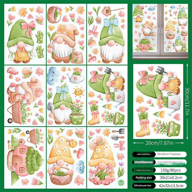 Spring floral window sticker design 4