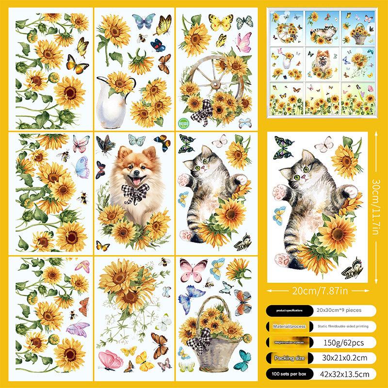 Spring floral window sticker design 5