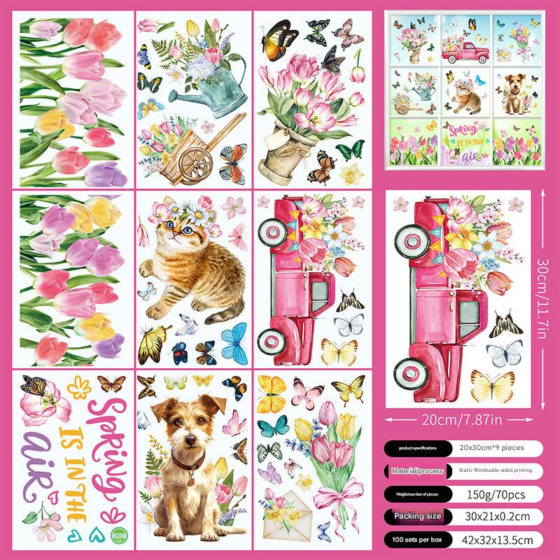 Spring floral window sticker design 6