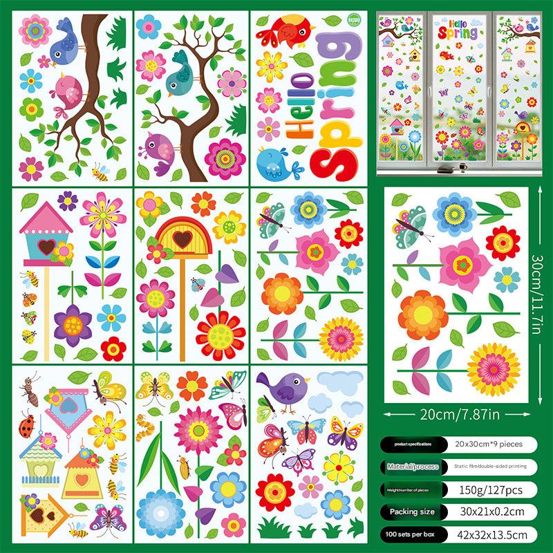 Spring floral window sticker design 7