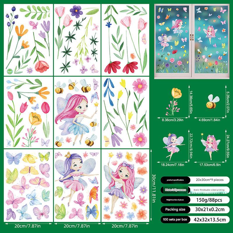Spring floral window sticker design 10