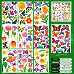 Spring floral window sticker design 7