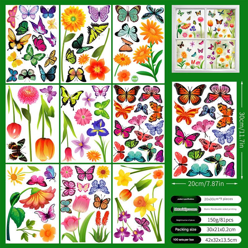 Spring floral window sticker design 7