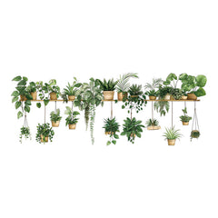 green plant wall stickers for kitchen decor
