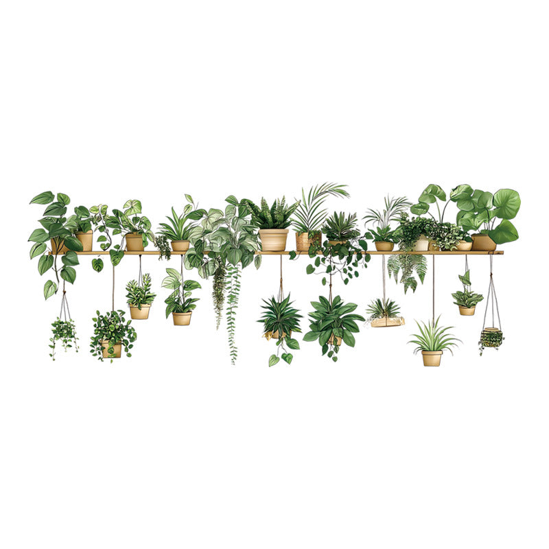 green plant wall stickers for kitchen decor
