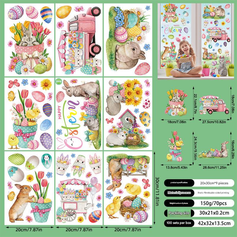 Easter window cling colourful design 3