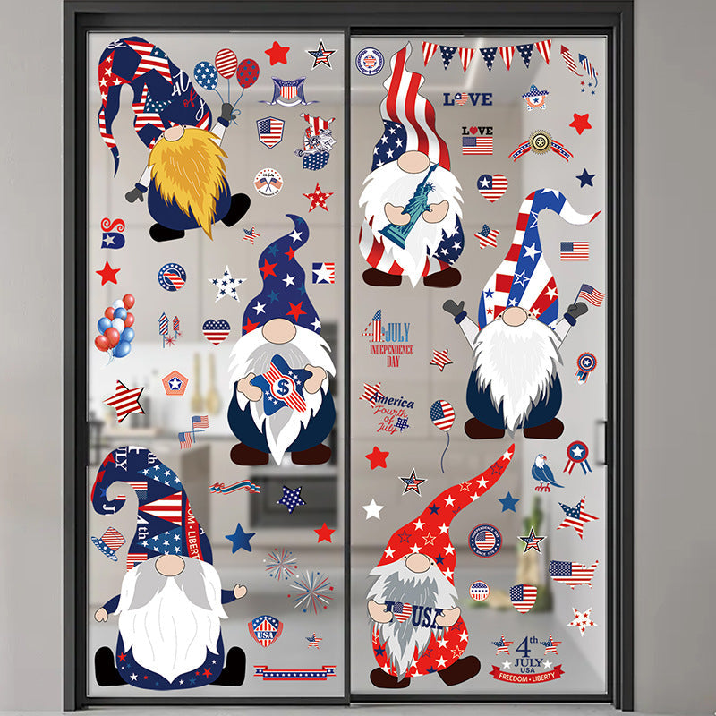 patriotic gnome sticker with USA flag design