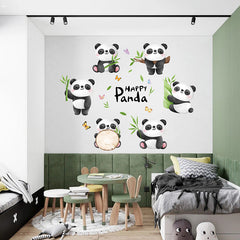 Decorative wall art for playroom featuring pandas