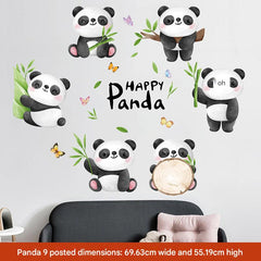 Eco-friendly vinyl panda wall decals on wall