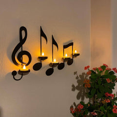 Iron candle holder against a modern background
