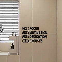 Close-up of motivational quote wall decal