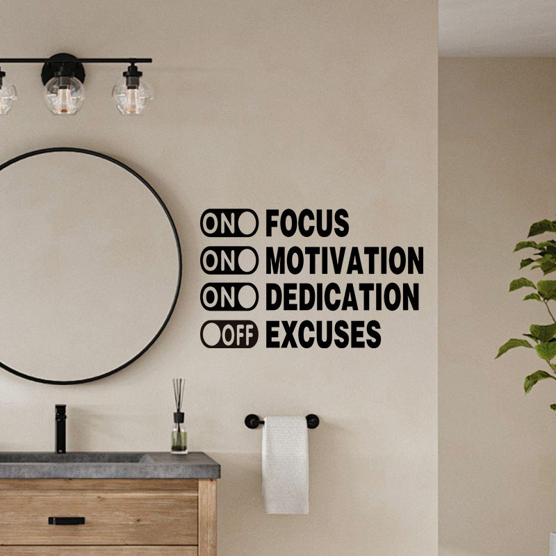 Inspirational wall sticker in minimalist setting