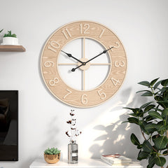 Silent quartz movement wall clock in stylish setting