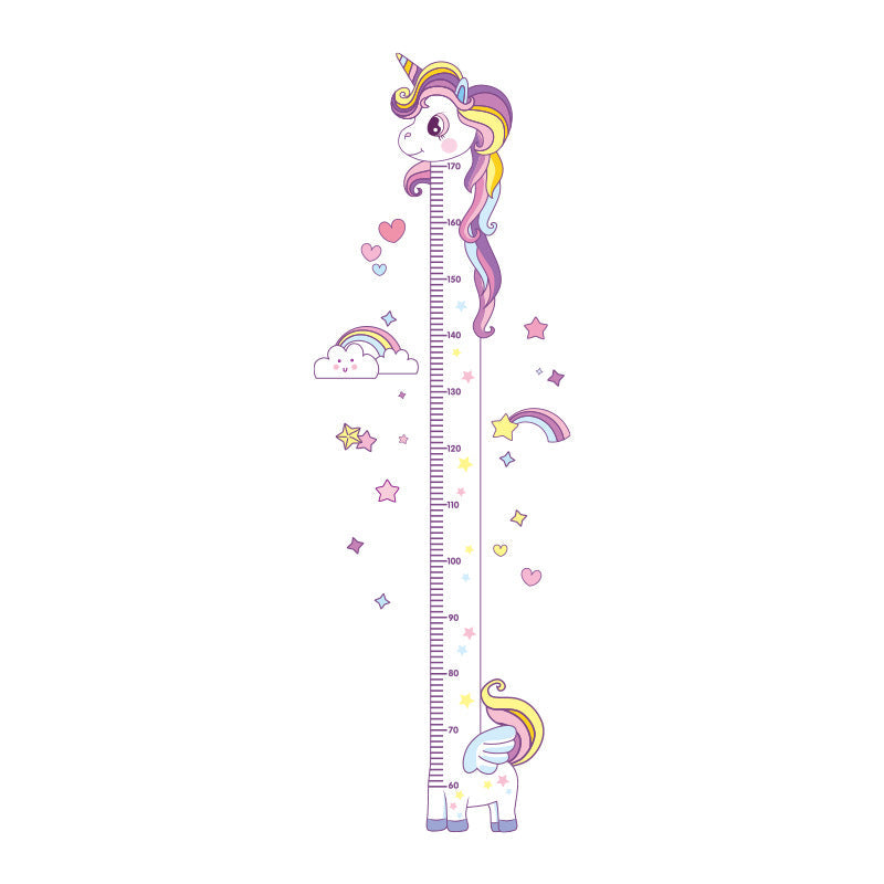 Close-up of peel-and-stick height chart material
