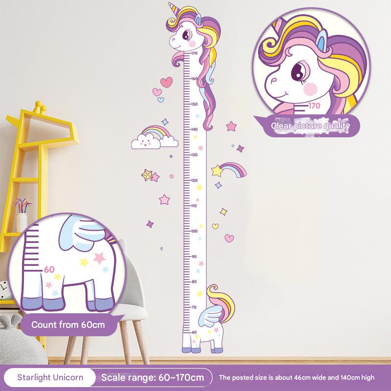 Unicorn height chart in a child's bedroom