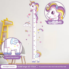 Unicorn height chart in a child's bedroom
