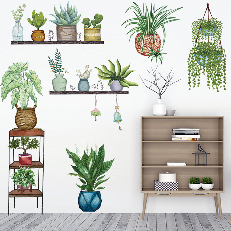 Fresh Green Plant Wall Sticker Design 3
