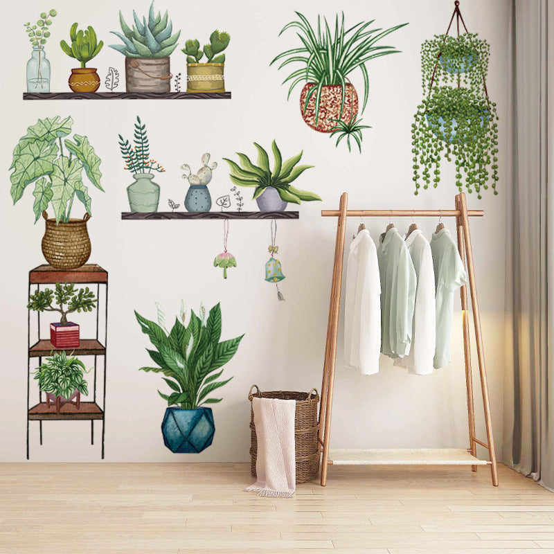 Fresh Green Plant Wall Sticker Design 4