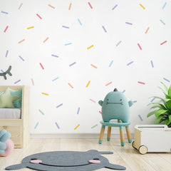Self-adhesive decorative wall decal in children's room