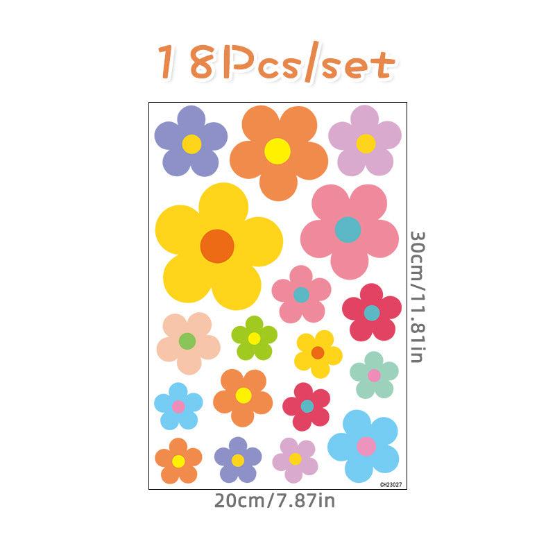 Colourful floral wall sticker design 6