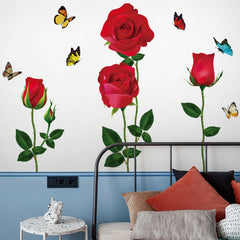 Classic Red Rose Wall Decal Image 2