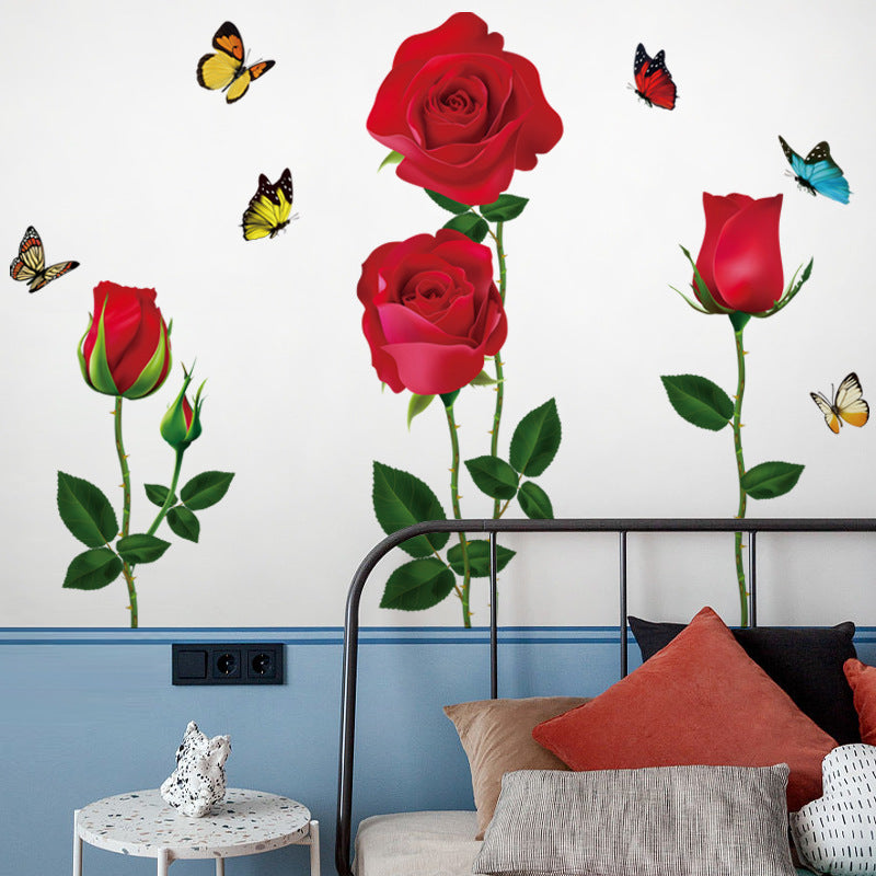 Classic Red Rose Wall Decal Image 2