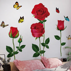 Classic Red Rose Wall Decal Image 3