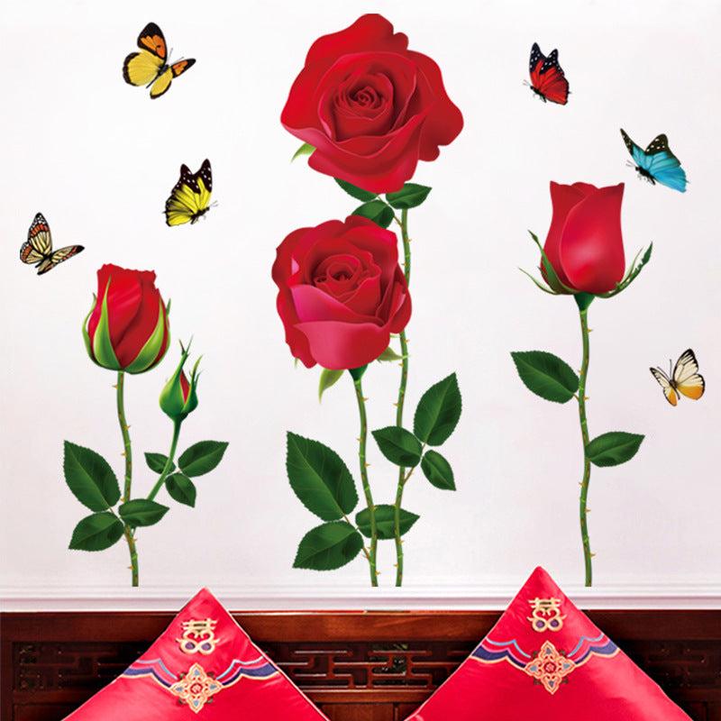 Classic Red Rose Wall Decal Image 4