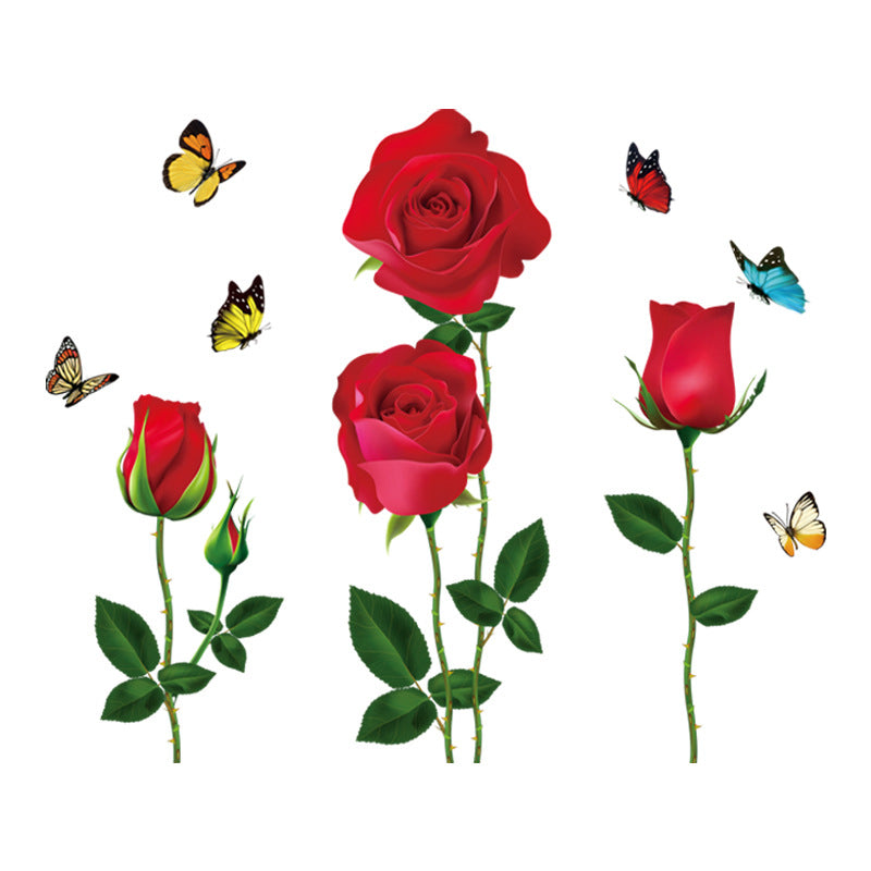 Classic Red Rose Wall Decal Image 5