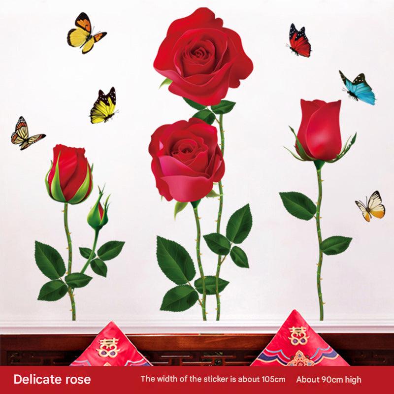 Classic Red Rose Wall Decal Image 6