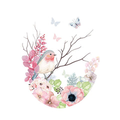 Charming Pink Floral Toilet Lid Cover Close Up