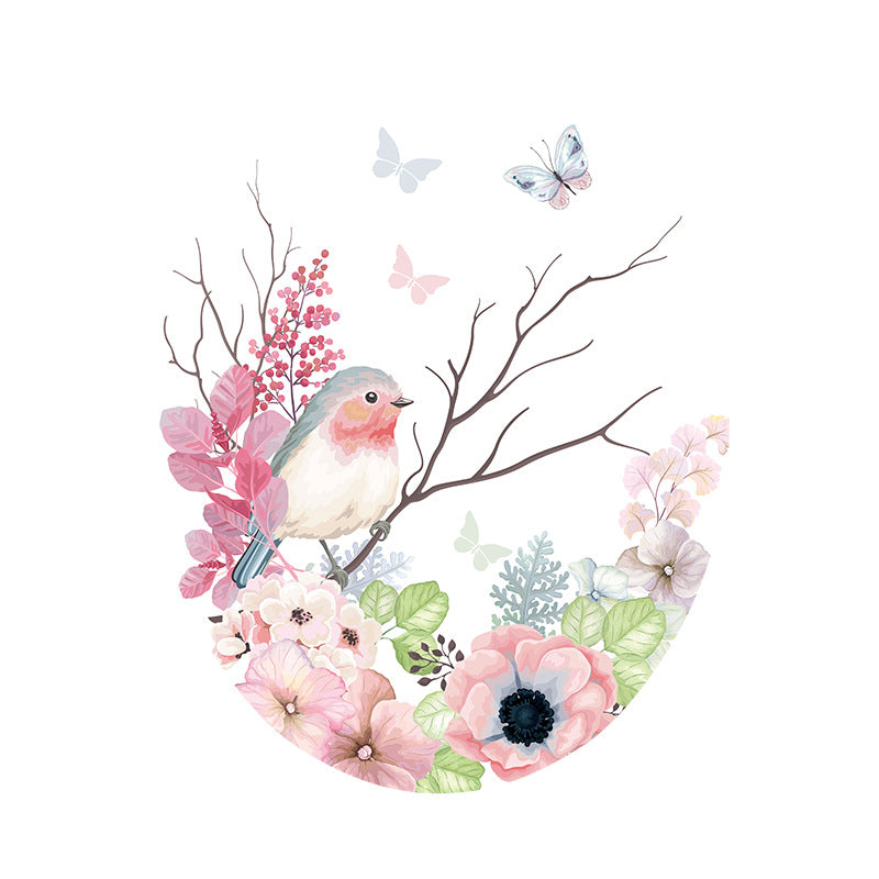 Charming Pink Floral Toilet Lid Cover Close Up