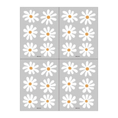 Vibrant daisy wall stickers being applied