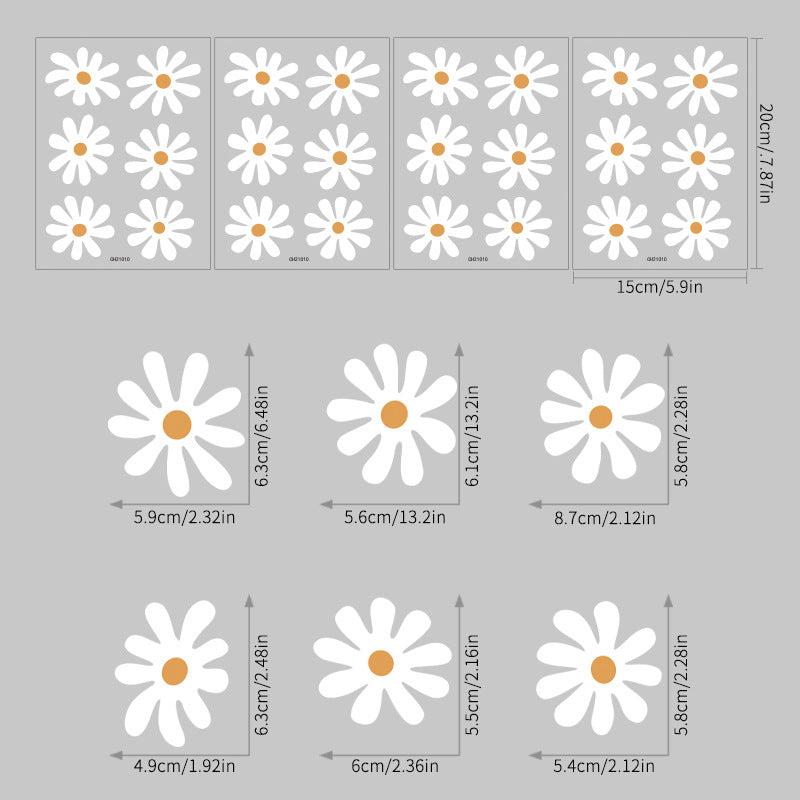 Creative arrangement of daisy wall décor in a child's room