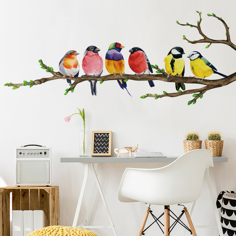 charming bird branch vinyl decor image 3