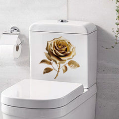 Close-up of decorative gold rose wall sticker