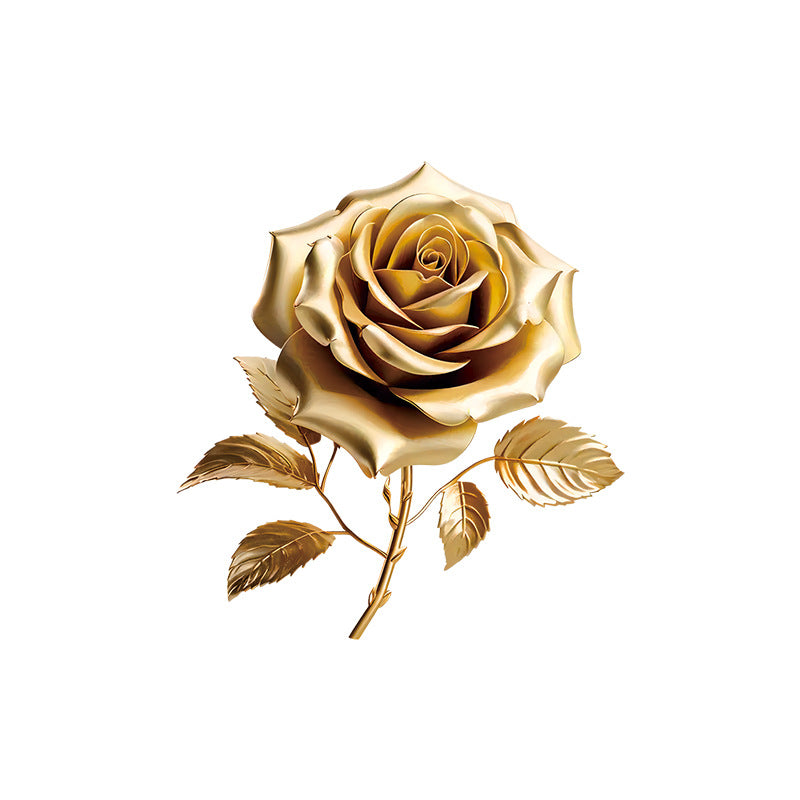 Gold rose wall sticker art in home decor example