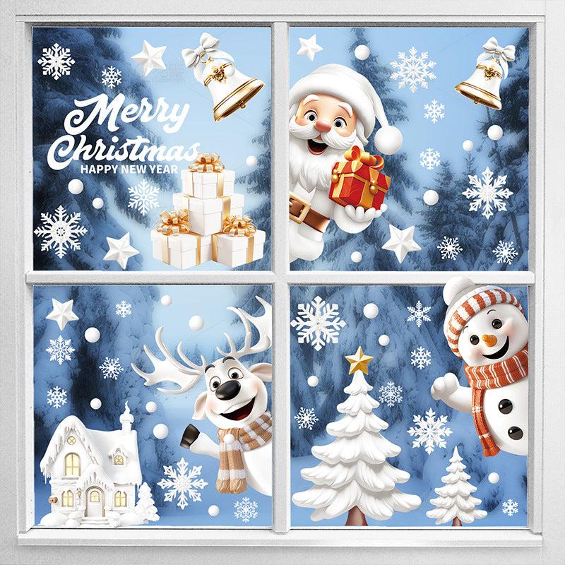 Festive Christmas snowman window cling design