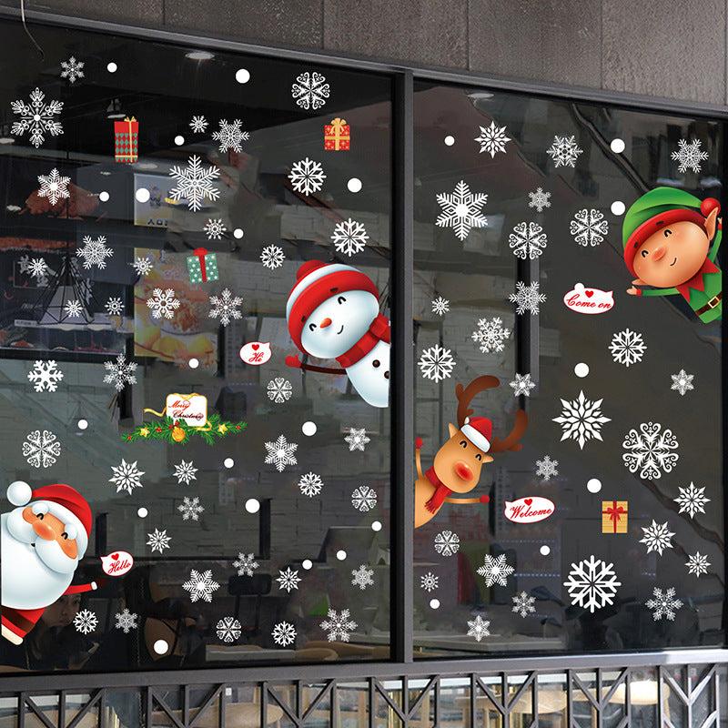 Elegant snowflake window stickers for holiday spirit