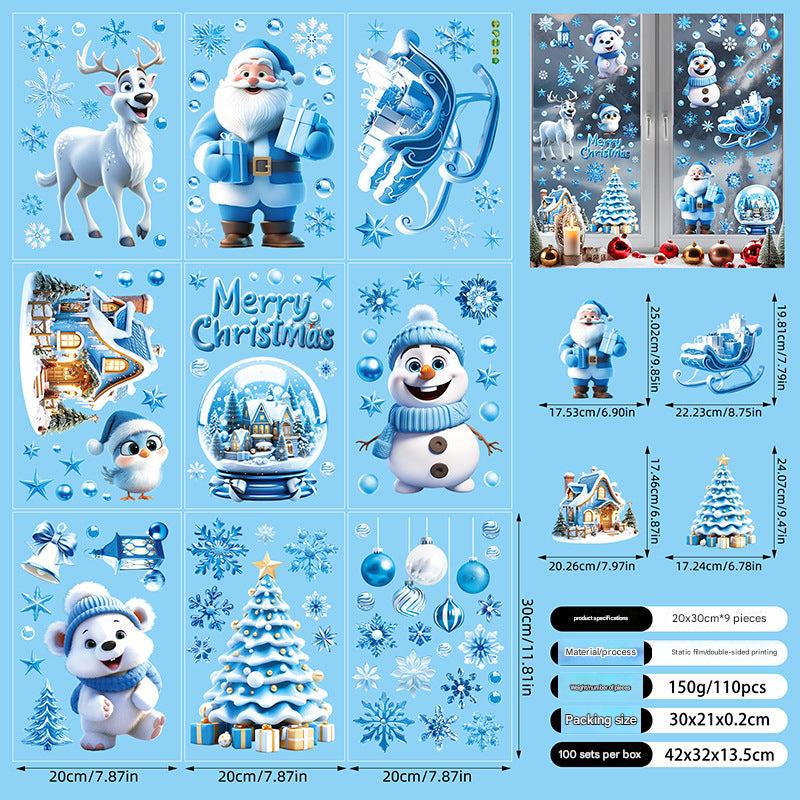 Festive snowman design on glass window
