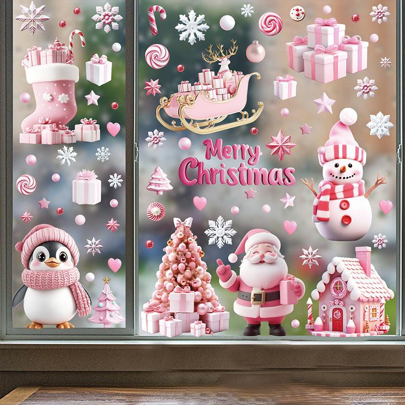 Colourful static cling decals for Christmas