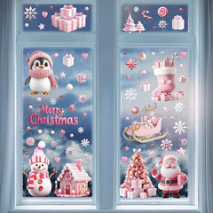 Home decorated with Christmas cling decals