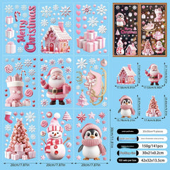 Pink Christmas Tree design close-up static cling