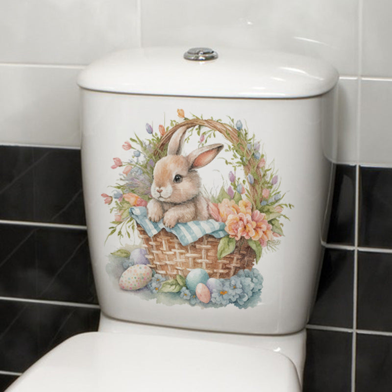self-adhesive vinyl Easter decoration for toilet