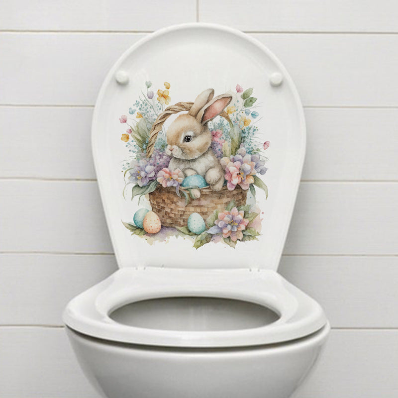 colourful Easter Bunny bathroom decor